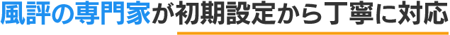 風評の専門家が初期設定から報告まで丁寧に対応